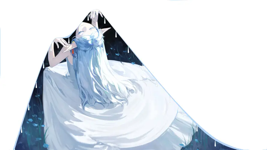 4k夜景壁纸 - 精灵 - 银发 - 长发「哲风壁纸」