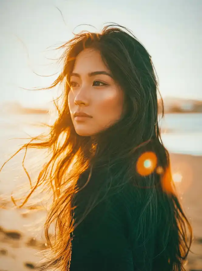 4k亚裔壁纸 - 女孩 - 户外 - 暖光「哲风壁纸」