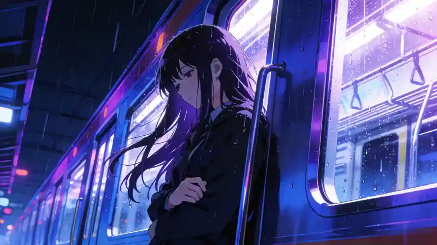 4k动漫壁纸 - 地铁 - 夜景 - 都市「哲风壁纸」