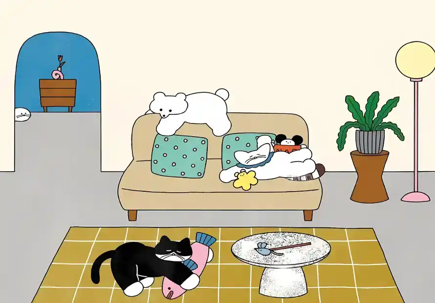 4k休闲壁纸 - 动物 - 卡通 - 客厅「哲风壁纸」