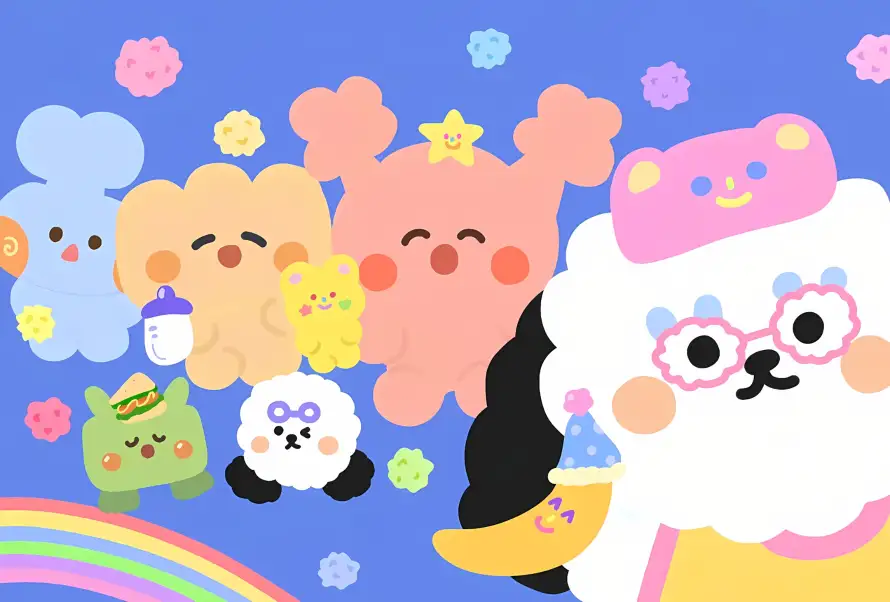 4k云朵壁纸 - 可爱 - 彩虹 - 手绘「哲风壁纸」