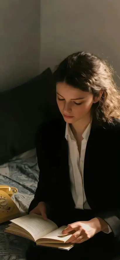 4k光影壁纸 - 卷发 - 咖啡 - 安静「哲风壁纸」