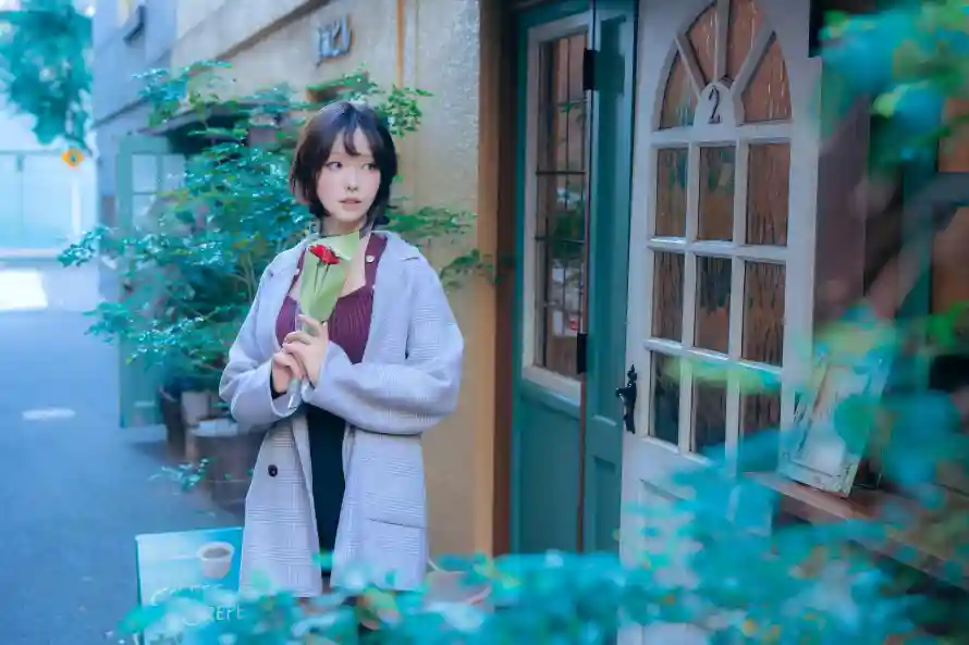 4k气质壁纸 - 玫瑰 - 短发 - 绿植「哲风壁纸」