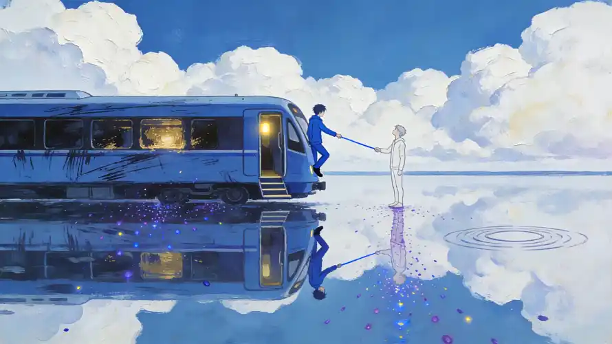 4k列车壁纸 - 湖 - 插画 - 旅行「哲风壁纸」