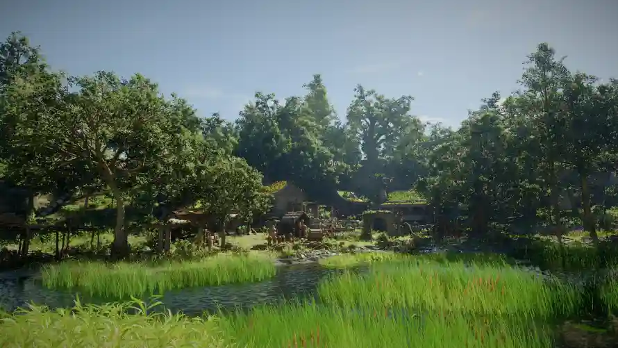 4k晴天壁纸 - 树木 - 树林 - 溪流「哲风壁纸」