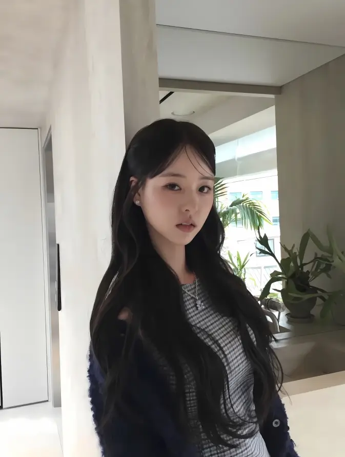 4k卷发壁纸 - 女生 - 室内 - 绿植「哲风壁纸」