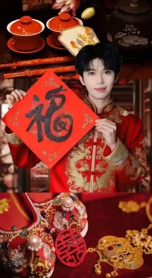 4k囍字壁纸 - 国潮 - 帅哥 - 新年「哲风壁纸」