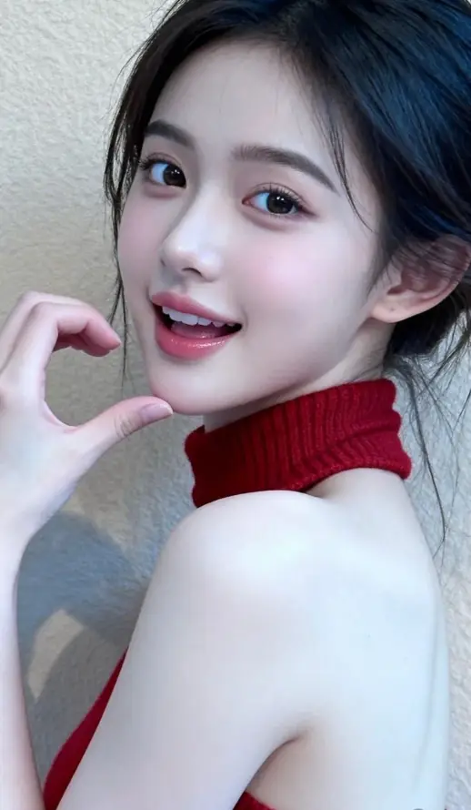 4k元气壁纸 - 比心 - 清纯 - 甜妹「哲风壁纸」