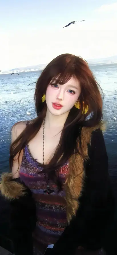 4k大海壁纸 - 海边 - 美女 - 飞鸟「哲风壁纸」