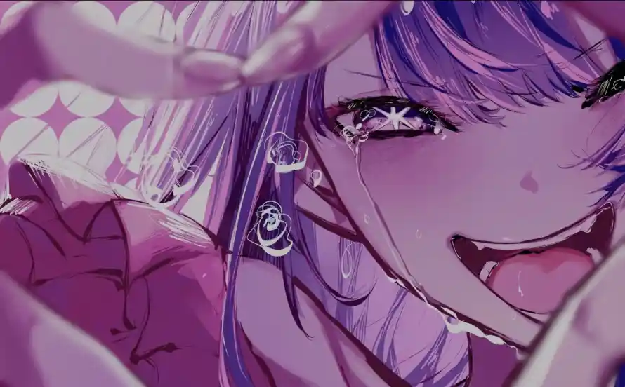 5k偶像壁纸-星星眼与紫发-二次元人物免费下载「哲风壁纸」