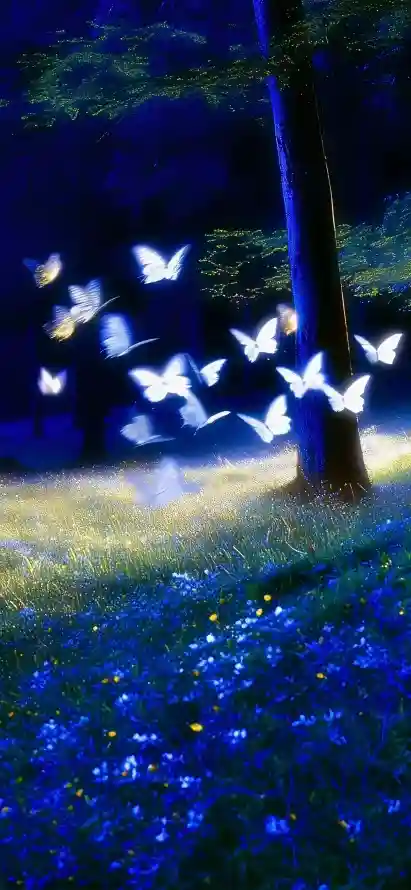 4k夜晚壁纸 - 夜景 - 林间 - 树木「哲风壁纸」