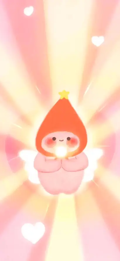 4k卡通壁纸 - 可爱 - 小桃 - 星星「哲风壁纸」