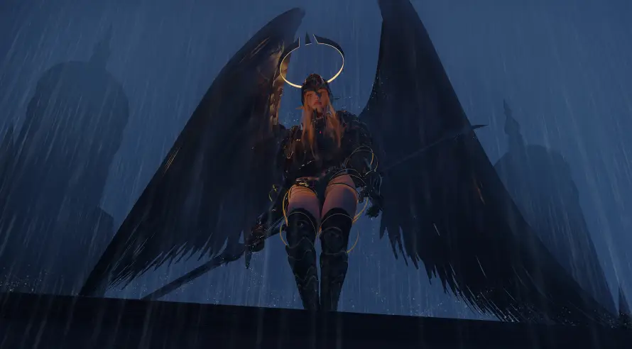 7k4K壁纸-WLOP - 光环-过膝长靴壁纸分享「哲风壁纸」