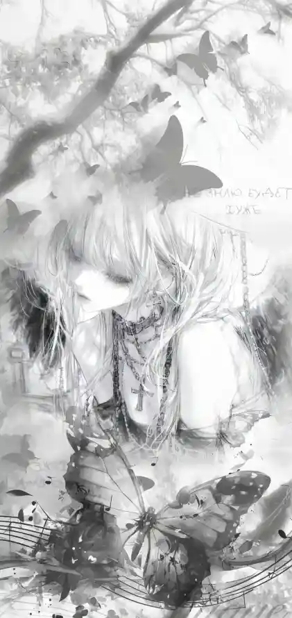 4k人物壁纸 - 树枝 - 水墨 - 蝴蝶「哲风壁纸」