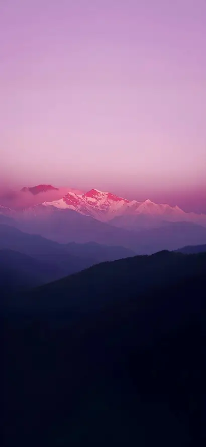 4k晚霞壁纸 - 远山 - 雪山 - 静谧「哲风壁纸」