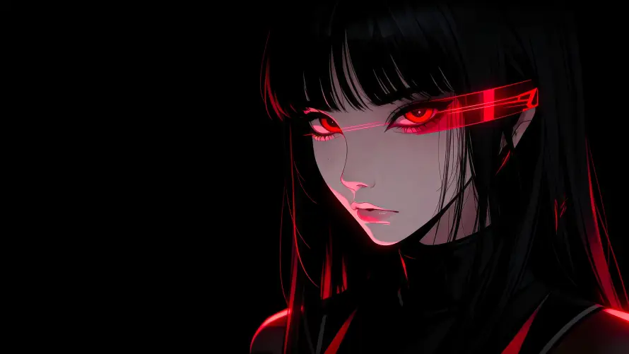 4k哥特壁纸 - 少女 - 暗黑 - 红瞳「哲风壁纸」