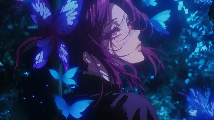 4k暗夜壁纸 - 萤火 - 蝴蝶忍 - 鬼杀队「哲风壁纸」