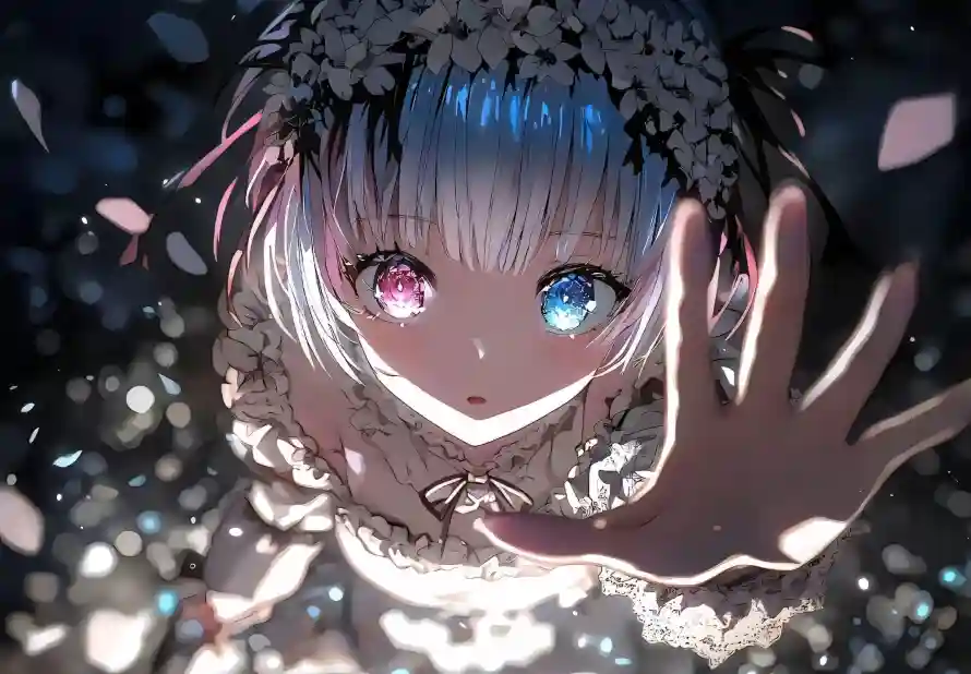 4k伸手壁纸 - 少女 - 异瞳 - 花环「哲风壁纸」 4k伸手壁纸 - 少女 - 异瞳 - 花环「哲风壁纸」