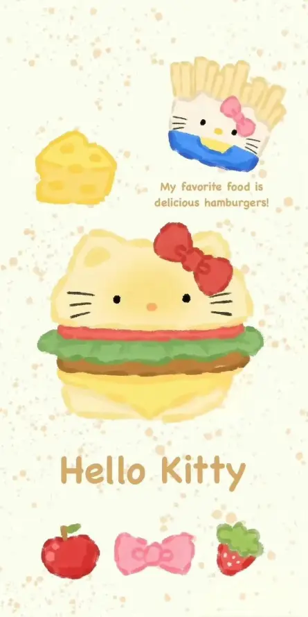 4k卡通壁纸 - 可爱 - 手绘 - 汉堡「哲风壁纸」