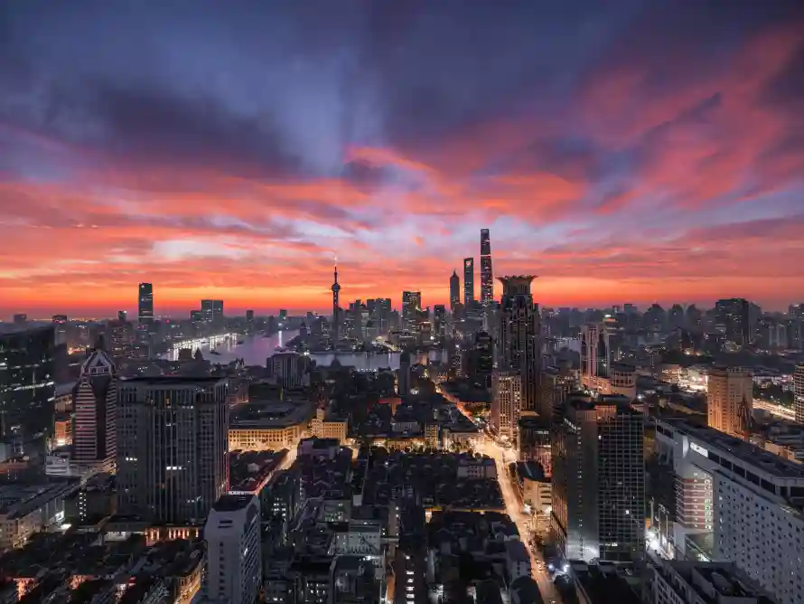 4k上海壁纸 - 城市 - 壁纸 - 晚霞「哲风壁纸」