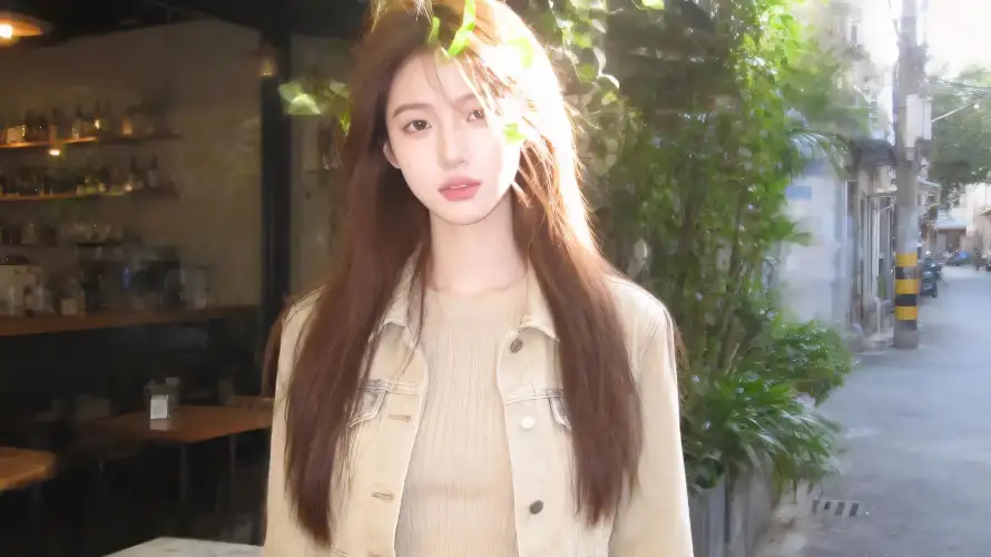 4k明媚壁纸 - 绿植 - 美女 - 街头「哲风壁纸」