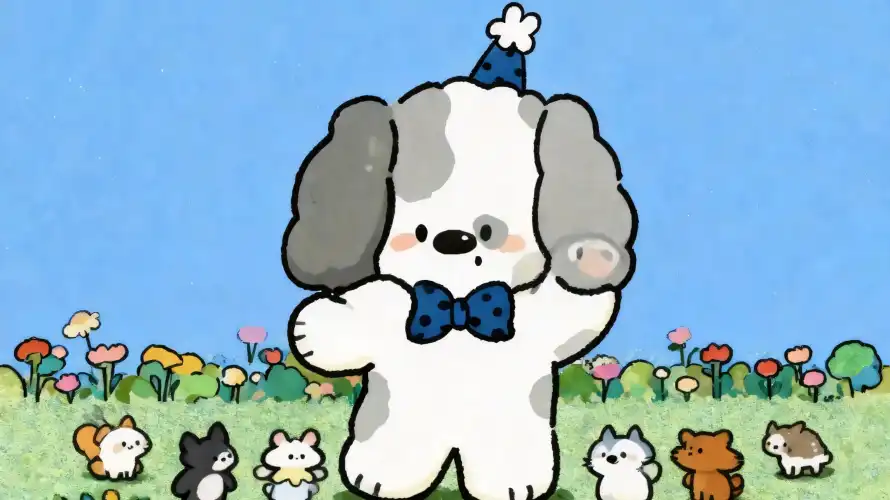 4k卡通壁纸 - 可爱 - 小狗 - 手绘「哲风壁纸」