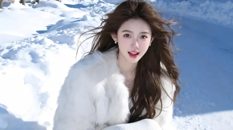4k美女壁纸 - 雪地 - 热门壁纸 - wallpaper「哲风壁纸」