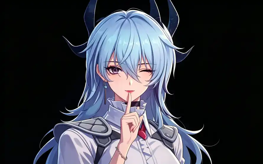 4k肩甲壁纸 - 蓝发 - 衬衫 - 赞尼「哲风壁纸」