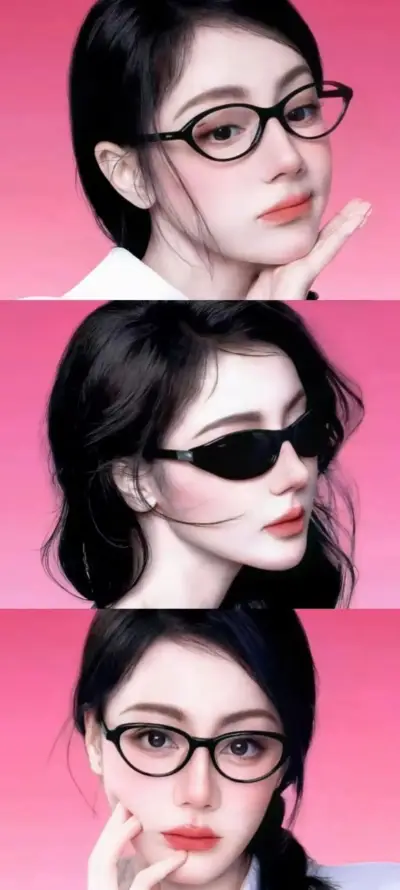 4k甜酷壁纸 - 眼镜 - 红唇 - 美女「哲风壁纸」
