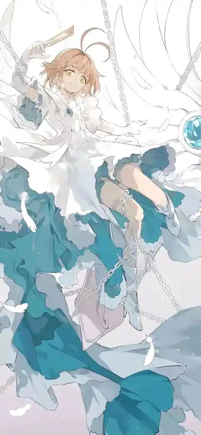 4k插画壁纸 - 清新 - 白色 - 短发「哲风壁纸」