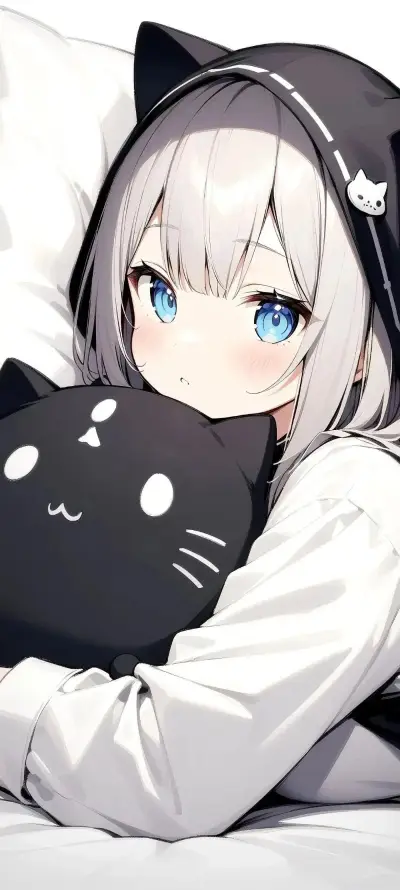 4k动漫壁纸 - 猫娘 - 猫耳 - 蓝眼「哲风壁纸」