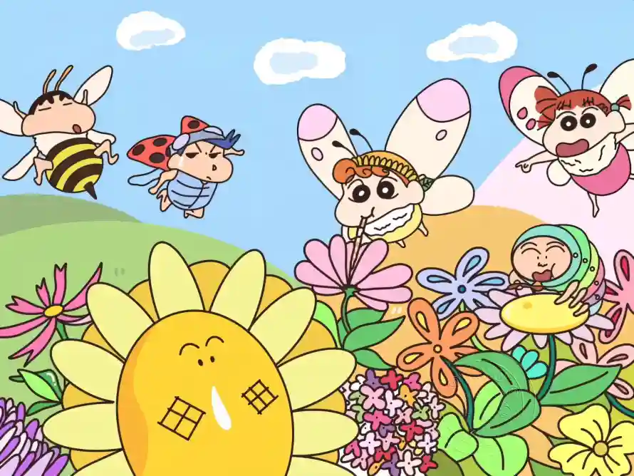 4k卡通壁纸 - 花丛 - 阿呆 - 向日葵「哲风壁纸」