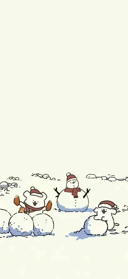 4k冬日壁纸 - 圣诞 - 小熊 - 手绘「哲风壁纸」