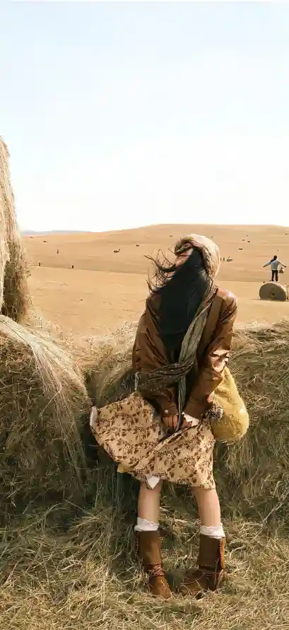 4k头巾壁纸 - 户外 - 短靴 - 秋日「哲风壁纸」