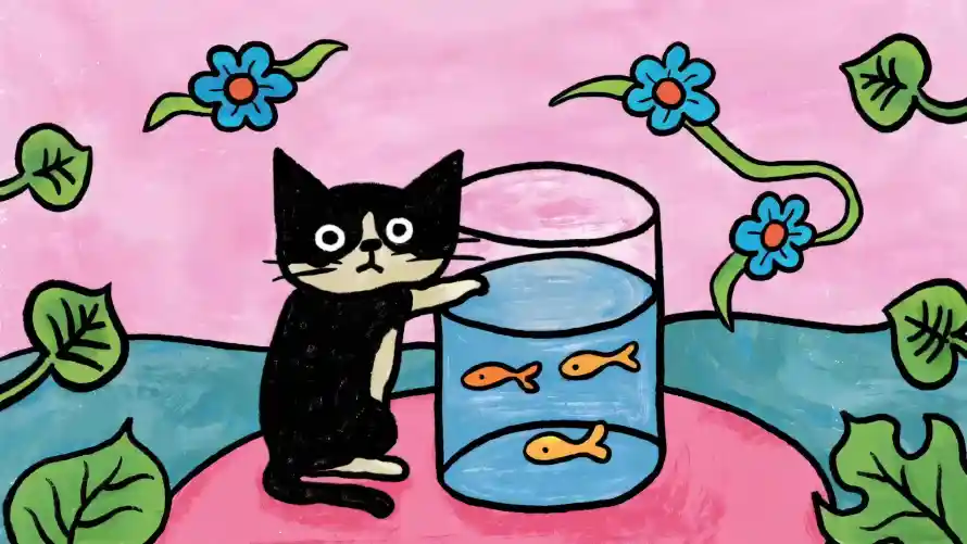 4k卡通壁纸 - 手绘 - 插画 - 猫咪「哲风壁纸」