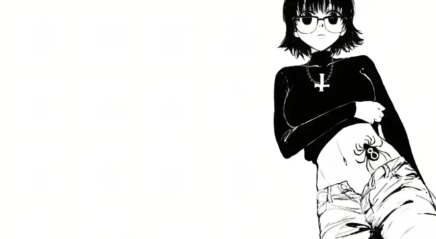 4k小滴壁纸 - 眼镜 - 短发 - 牛仔裤「哲风壁纸」