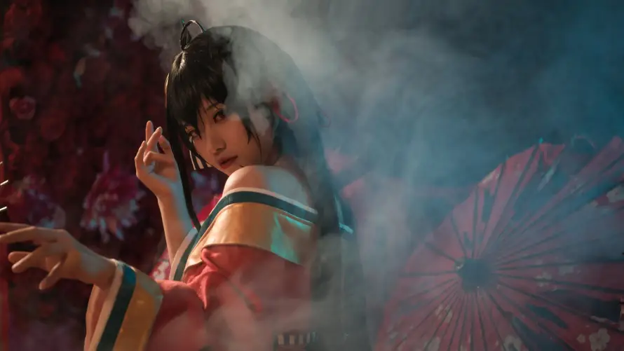 2k古风壁纸-伊喵君 - 和伞-cosplay「哲风壁纸」