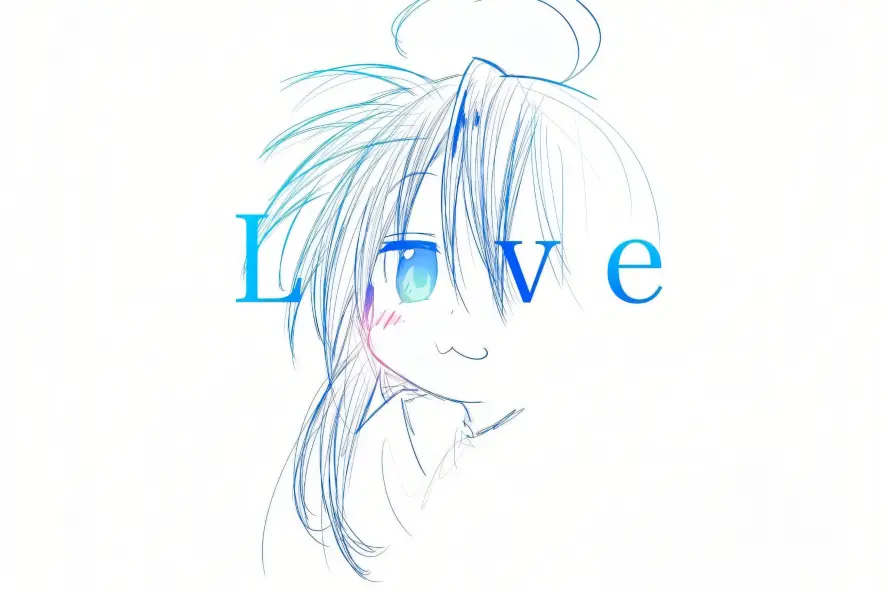 4k手绘壁纸 - 蓝眼 - 银发 - LOVE「哲风壁纸」