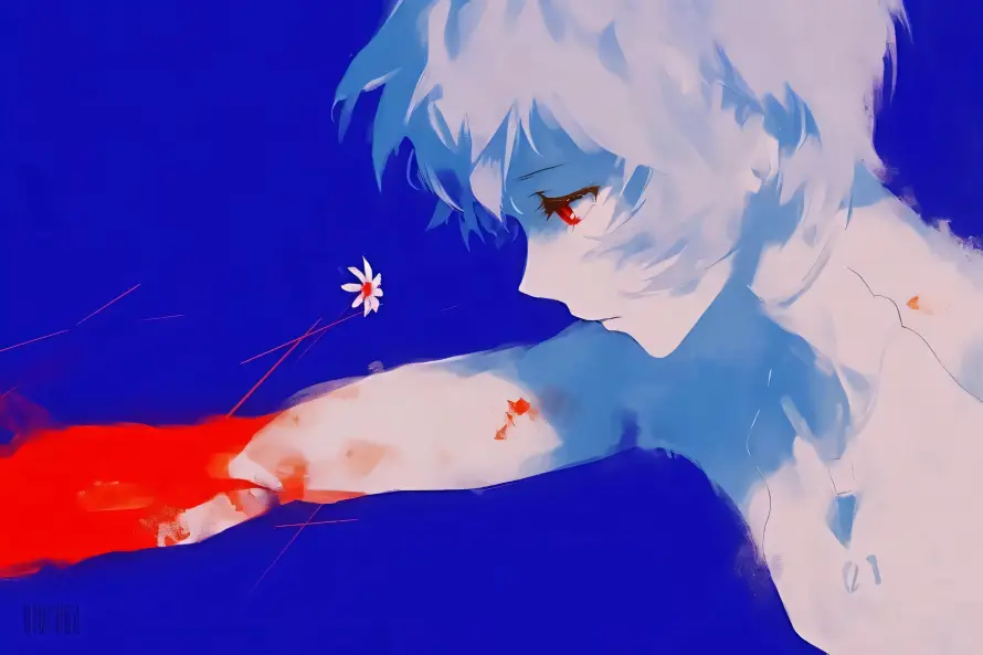 3k受伤壁纸-小雏菊壁纸和插画-蓝色背景免费下载「哲风壁纸」