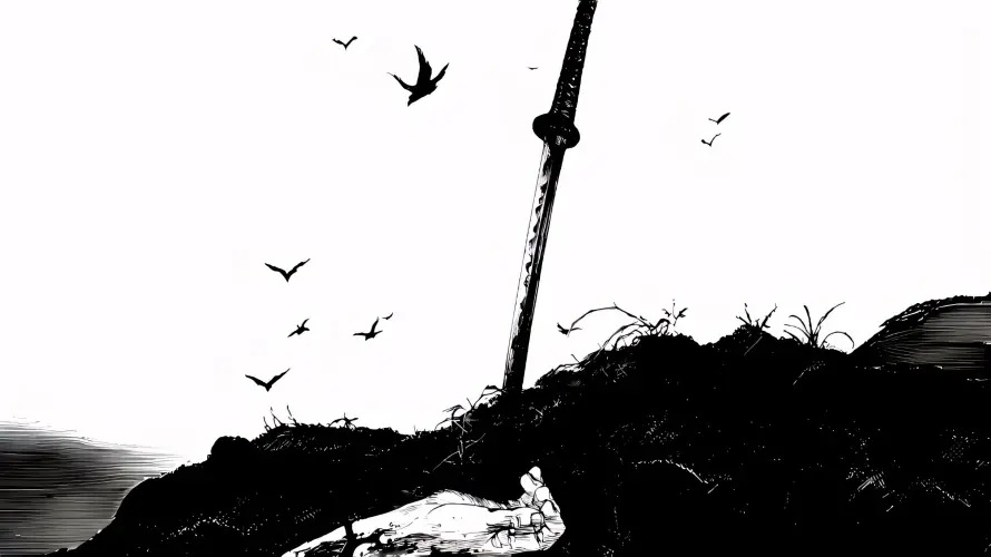 3k国风壁纸-武士冢和黑白-免费下载「哲风壁纸」