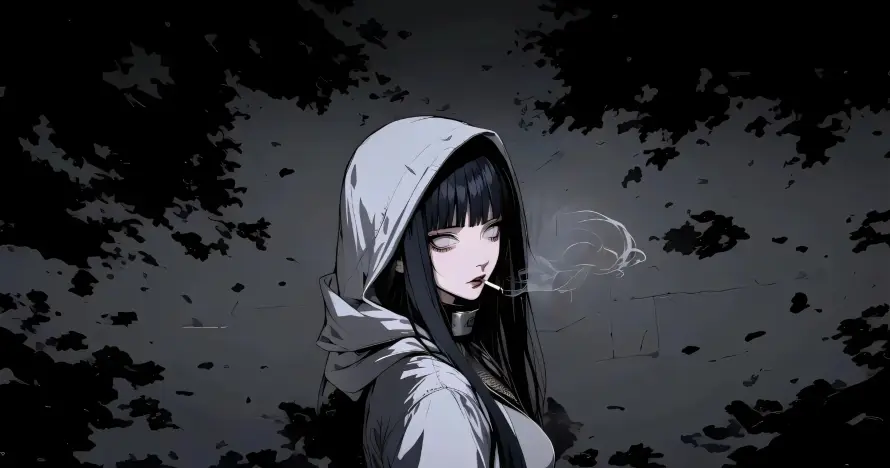 3k吸烟壁纸-连帽衣 - 暗调-动漫少女壁纸推荐「哲风壁纸」