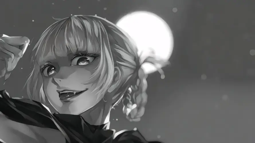 3k少女壁纸-七草荠与月夜-彻夜之歌免费下载「哲风壁纸」