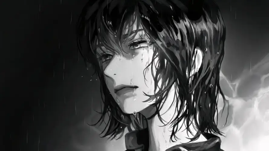 4k帅气壁纸 - 手绘 - 暗黑 - 湿发「哲风壁纸」