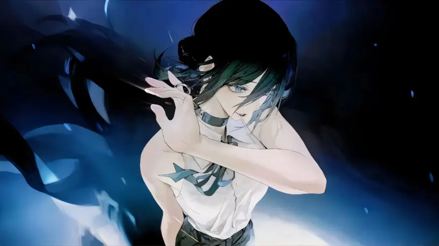 4k恶魔壁纸 - 暗调 - 绿发 - 蕾塞「哲风壁纸」