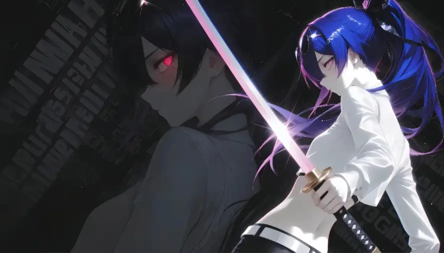 4k少女壁纸 - 战斗 - 暗黑 - 红眼「哲风壁纸」