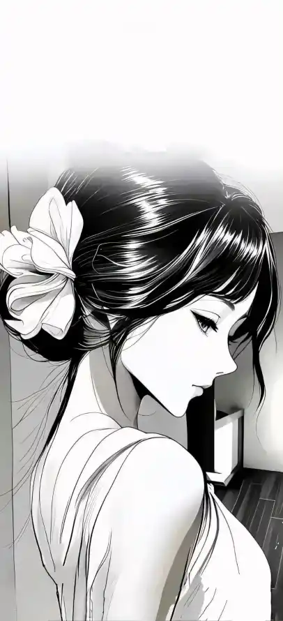 4k侧颜壁纸 - 头花 - 少女 - 白花「哲风壁纸」