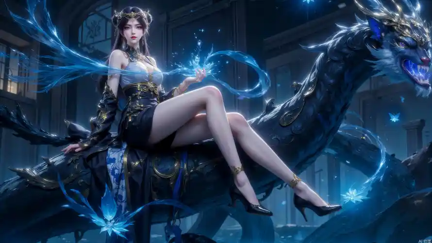 4k古风壁纸 - 国漫 - 短裙 - 神龙「哲风壁纸」