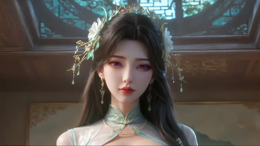 4k发饰壁纸 - 国漫 - 国风 - 紫眸「哲风壁纸」