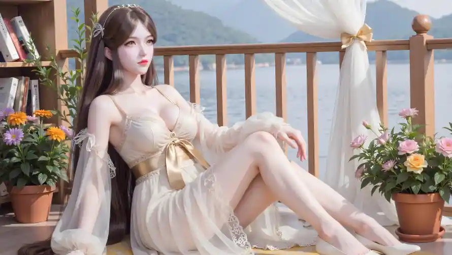 4k湖水壁纸 - 美腿 - 花卉 - 远山「哲风壁纸」