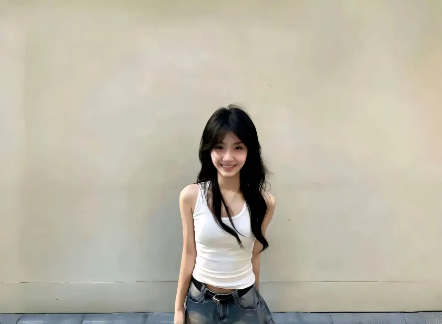 4k微笑壁纸 - 简约 - 美女 - 长发「哲风壁纸」